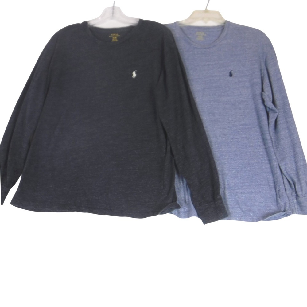 Lot of 2 Ralph Lauren Polo Shirt‎ Mens Medium  Pullover Long Sleeve Blue